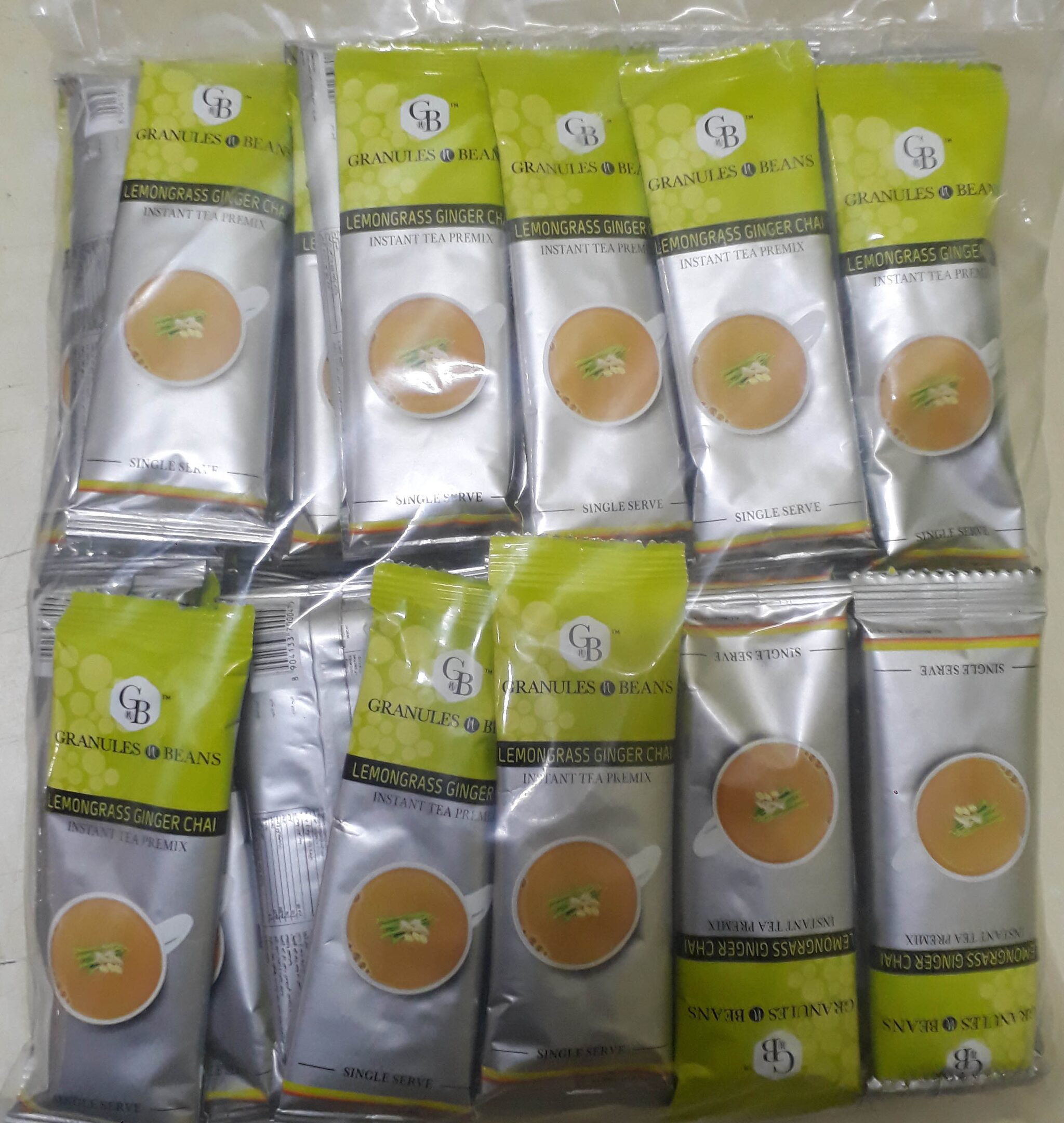 

Granules n Beans Lemongrass Ginger Instant Premix Bulk 14 g Pack (50 Sachets)