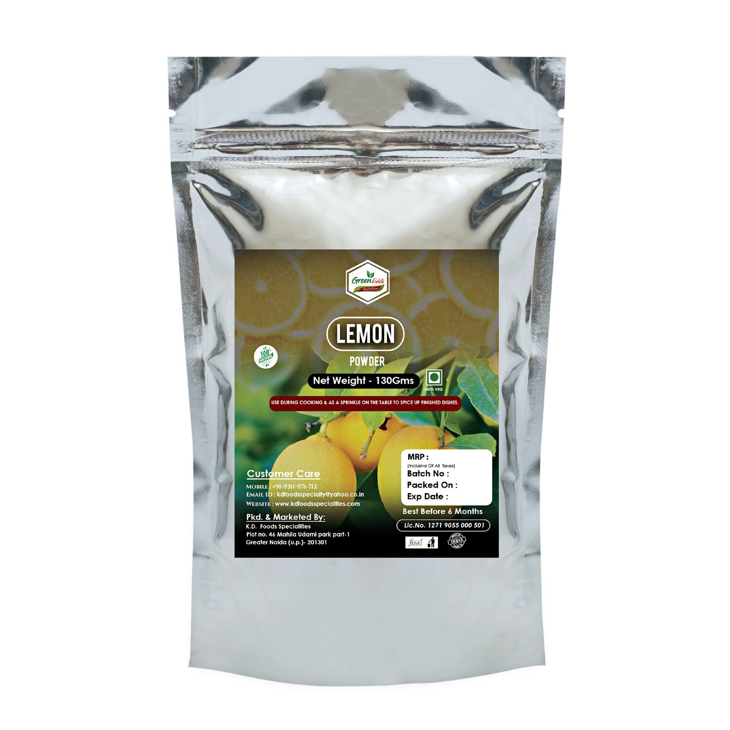 

Green Fields Lemon Powder Spices 130 g ( Pack Of 1 )