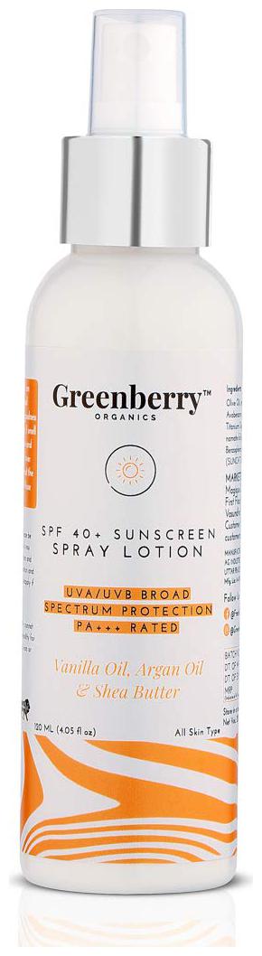 

Greenberry Organics SPF 40 Sunscreen Spray Lotion 100 ml