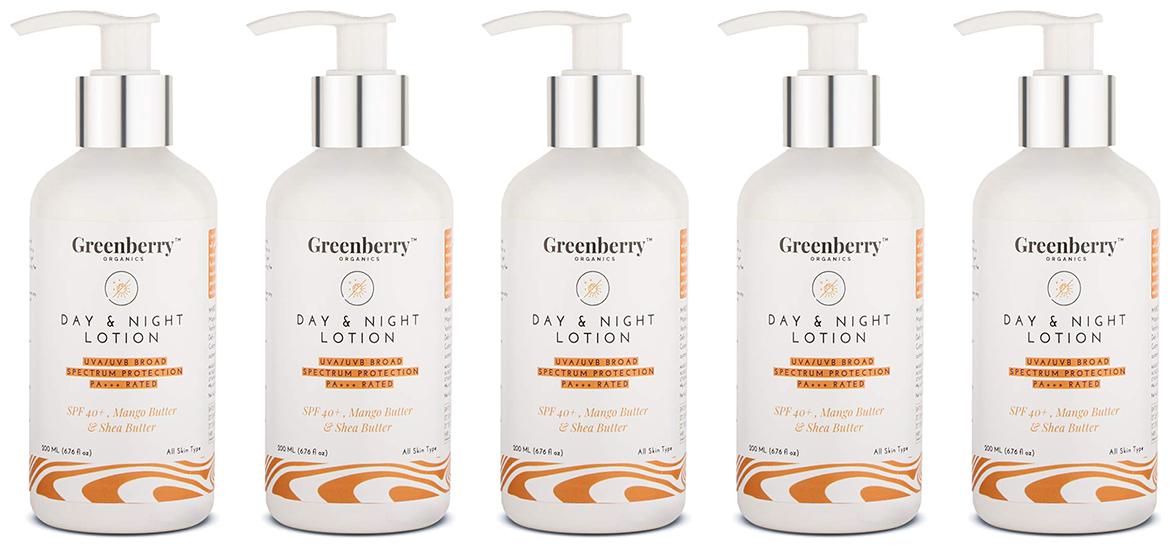 

Greenberry Organics Day Night Lotion with SPF 40 PA UVA UVB Protection 200 ml (Pack Of 5)