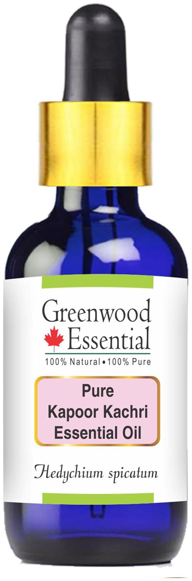 

Greenwood Essential Pure Kapoor Kachari Essential Oil (Hedychium spicatum) with Glass Dropper 100 Natural Therapeutic Grade Steam Distilled 100ml