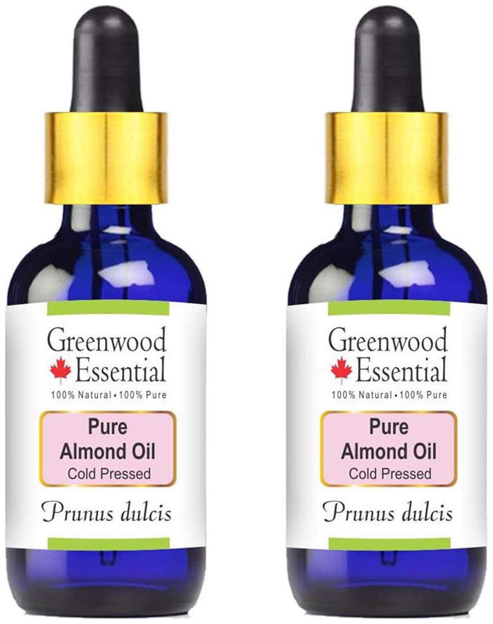 

Greenwood Essential Pure Almond Oil (Prunus dulcis) with Glass Dropper 100 Natural Therapeutic Grade Cold Pressed 100ml (Pack of 2)