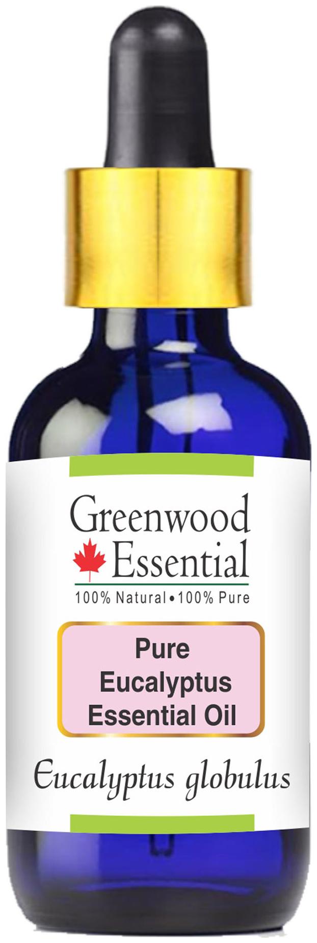 

Greenwood Essential Pure Eucalyptus Essential Oil (Eucalyptus globulus) with Glass Dropper 100 Natural Therapeutic Grade Steam Distilled 15ml