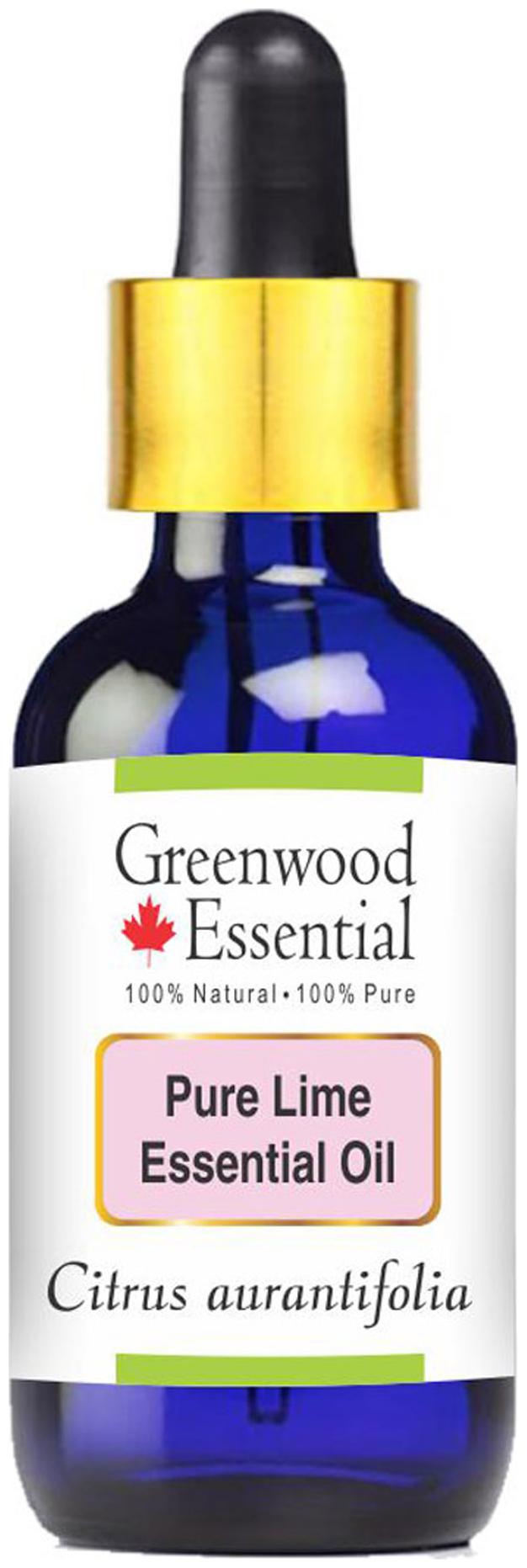 

Greenwood Essential Pure Lime Essential Oil (Citrus aurantifolia) with Glass Dropper 100 Natural Therapeutic Grade Steam Distilled 50ml