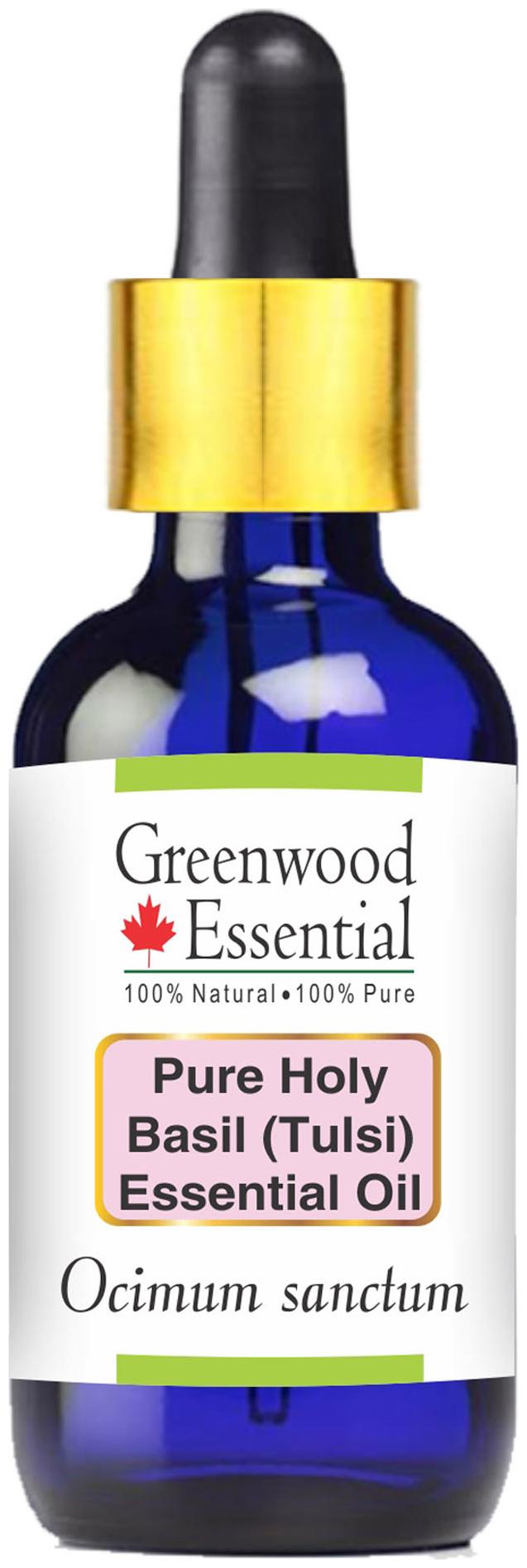

Greenwood Essential Pure Holy Basil (Tulsi) EssentialOil (Ocimum sanctum) with Glass Droper 100 Natural Therapeutic Grade Steam Distilled 100ml