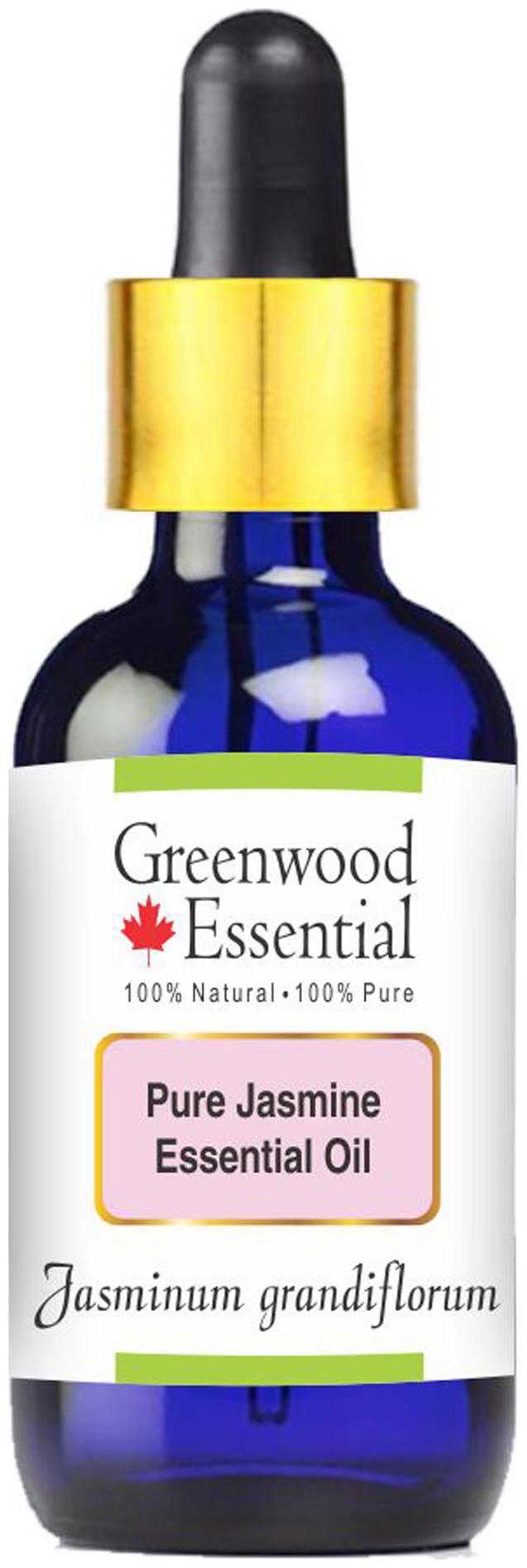 

Greenwood Essential Pure Jasmine Essential Oil (Jasminum grandiflorum) with Glass Dropper 100 Natural Therapeutic Grade Steam Distilled 2ml
