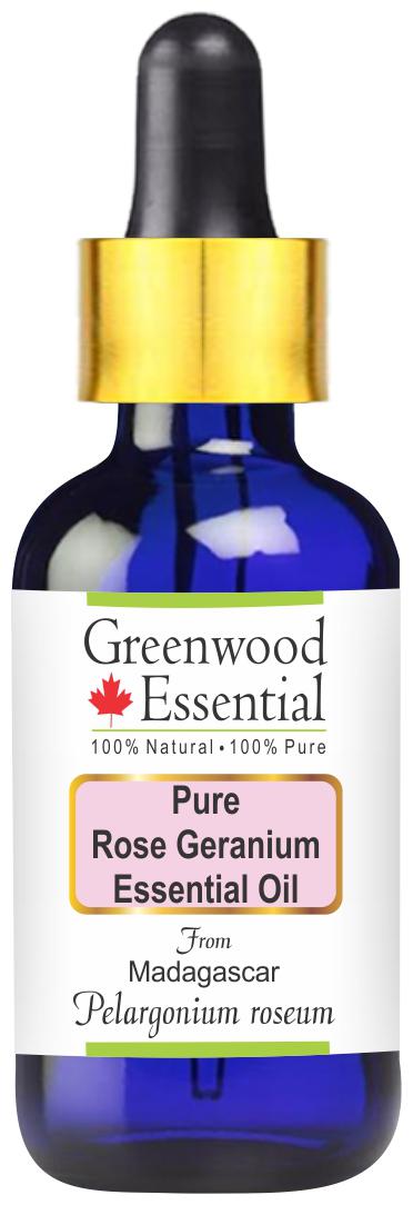 

Greenwood Essential Pure Rose Geranium Essential Oil (Pelargonium roseum) with Glass Dropper 100 Natural Therapeutic Grade Steam Distilled (15ml)