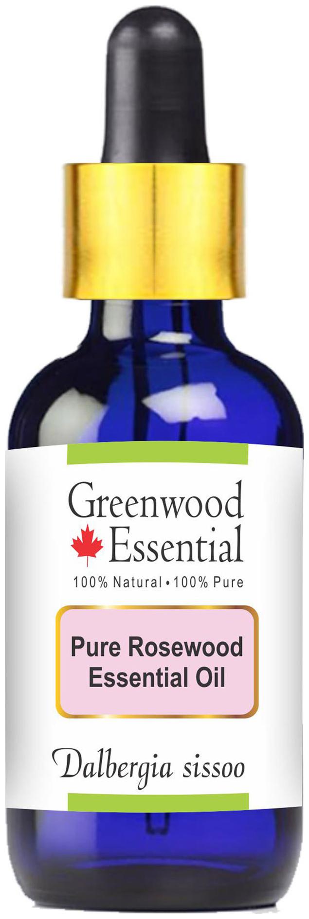 

Greenwood Essential Pure Rosewood Essential Oil (Dalbergia sissoo) with Glass Dropper 100 Natural Therapeutic Grade Steam Distilled 15ml
