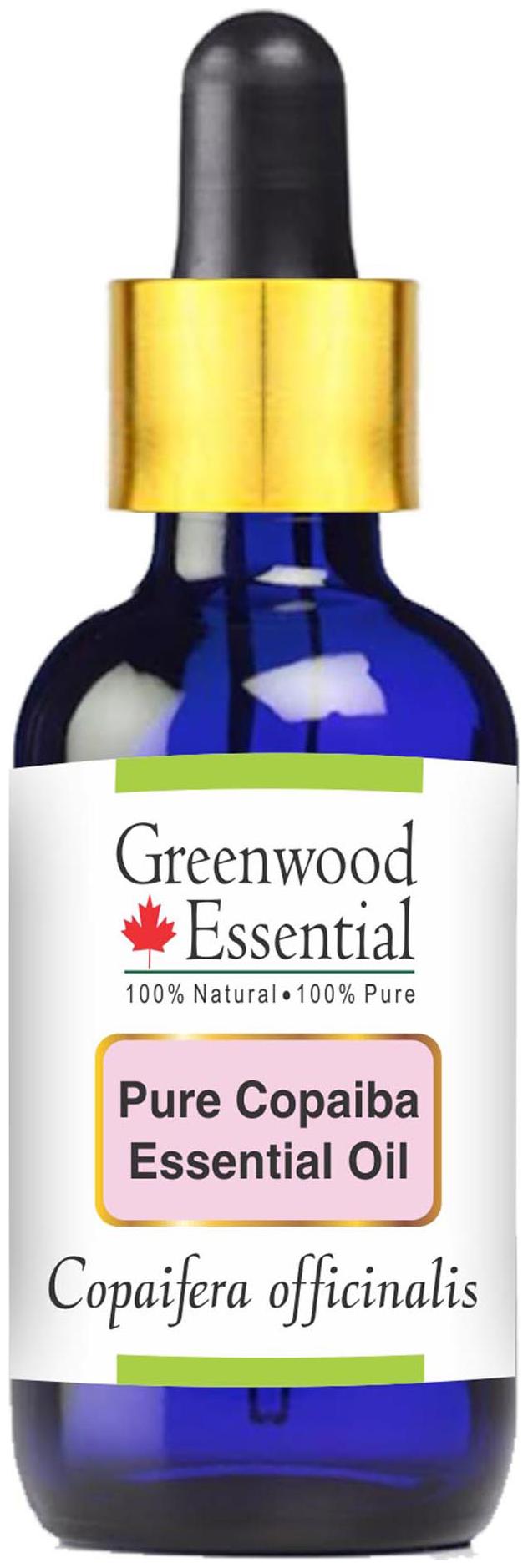 

Greenwood Essential Pure Copaiba Essential Oil (Copaifera officinalis) with Glass Dropper 100 Natural Therapeutic Grade Steam Distilled 10ml