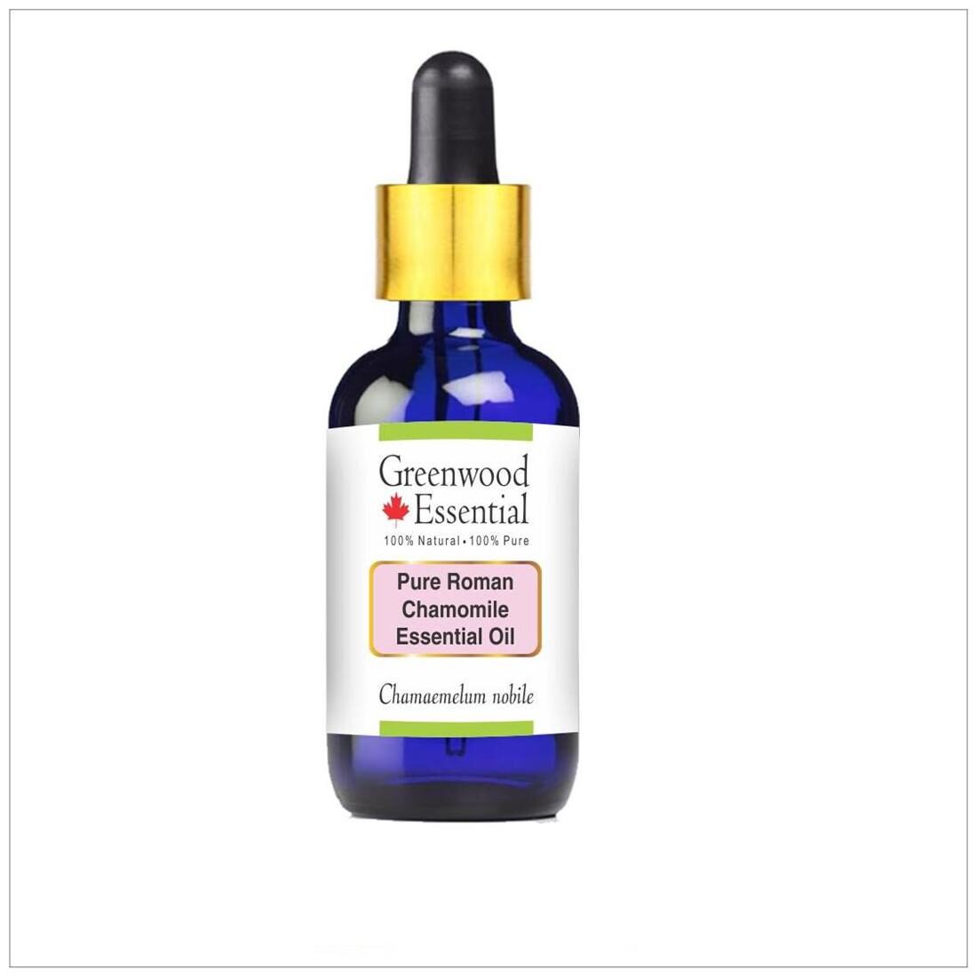 

Greenwood Essential Pure Roman Chamomile Essential Oil (Chamaemelum nobile) with Glass Dropper 100 Natural Therapeutic Grade Steam Distilled 5ml