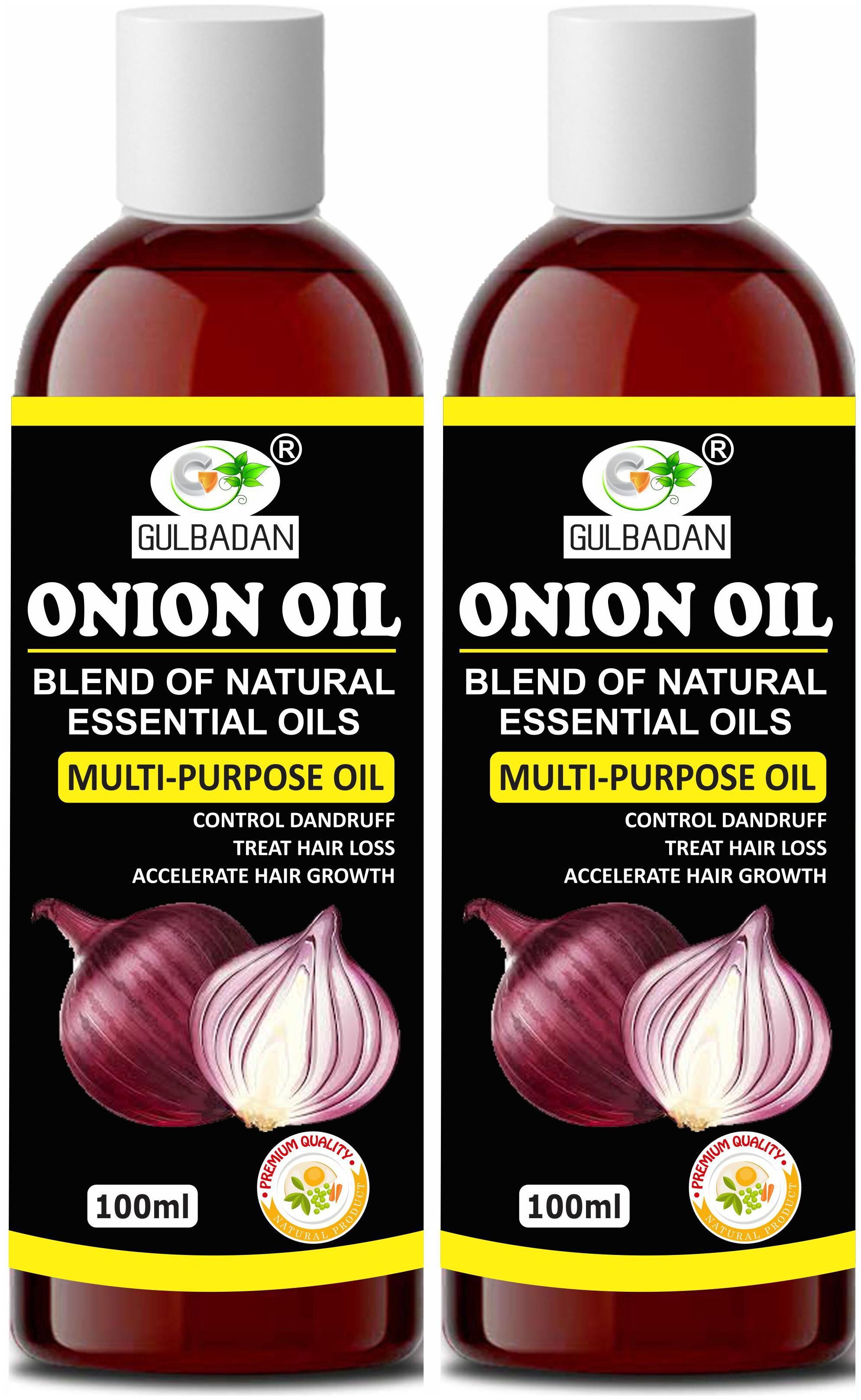 

Gulbadan Onion Herbal Hair Oil Preventing Hair Loss Promoting Hair Growth Hair Oil-100ml (Pack of 2)