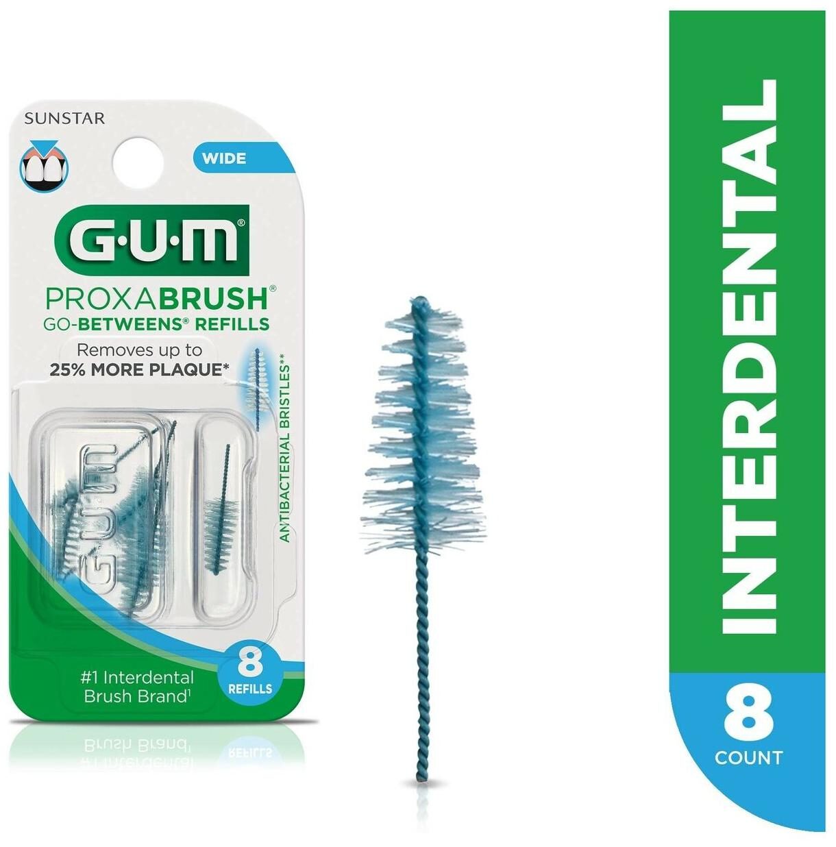 

GUM Proxabrush Go-Betweens Interdental Brush Refills Wide Soft nylon bristles
