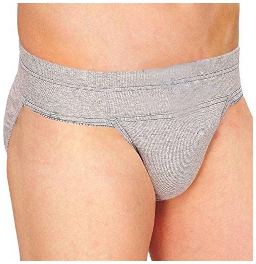 

Gym Cotton Supporter Back Covered with Cup Pocket Athletic Fit Brief Multi Sports for Gym Inner Wear Soft Underpants Hip Support (Grey)