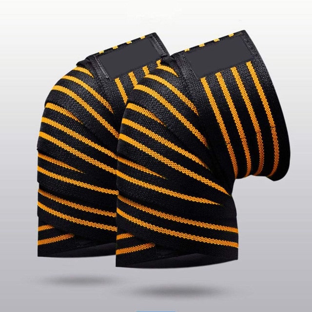 

GymWar- Knee Wraps Pair for Squats Gym Powerlifting Weightlifting for Men and Women - Pair (Yellow) (Pack of 2)