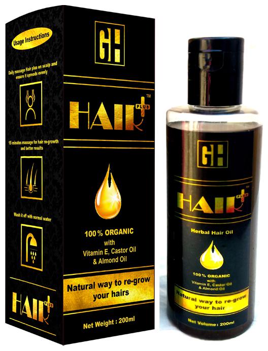 

HAIR PLUS 100 Organic With Vitamin E Castor Oil and Almond Oil 200ml