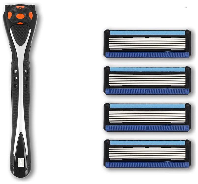 

Hajamat Ring Neck 6 Blade Shaving Razor for Men (1 Handle 4 Cartridges)