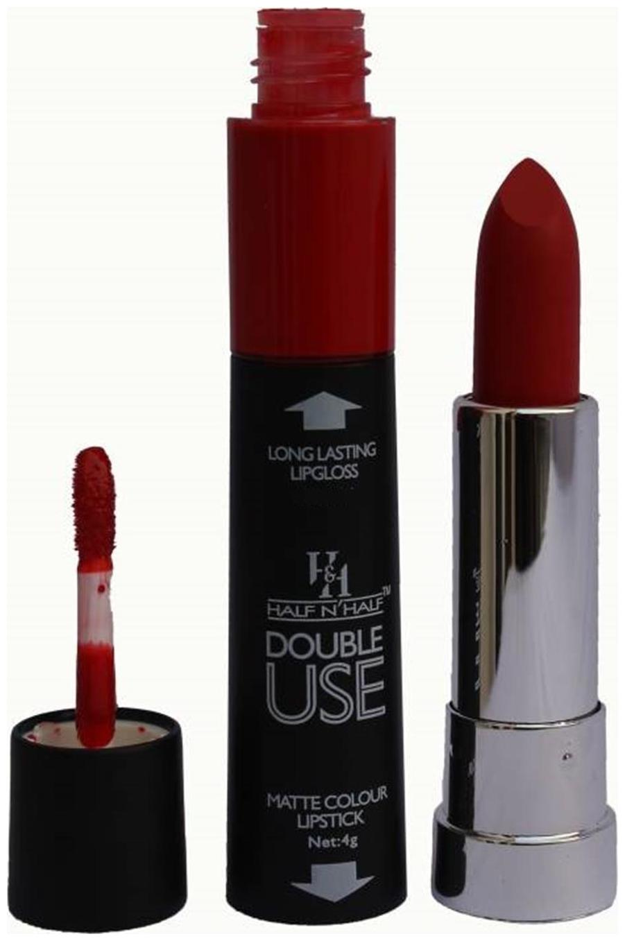 

Half N Half Double Use Matte Lipstic Long Lasting Lipgloss(4g) Red