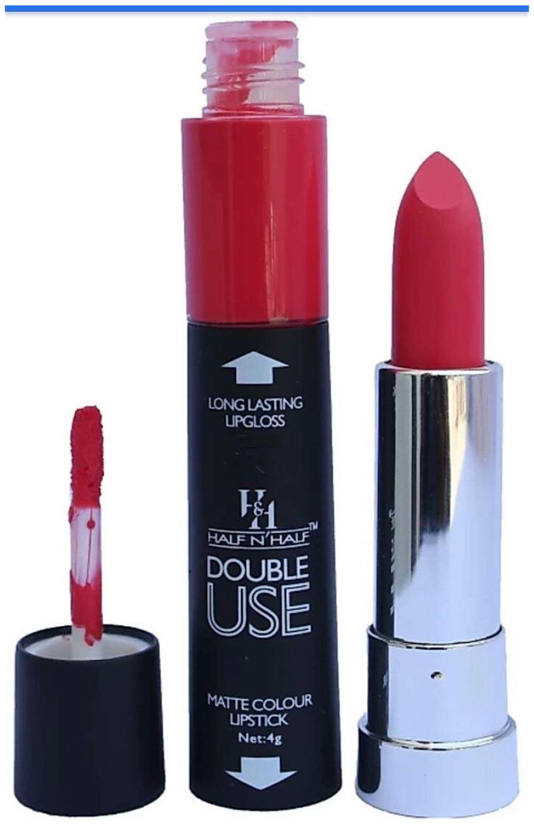 

Half N Half Double Use Matte Lipstic Long Lasting Lipgloss(4g) Red