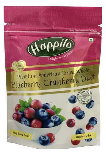 

Happilo Blueberry Cranberry Duet - Dried Whole Premium 200 g