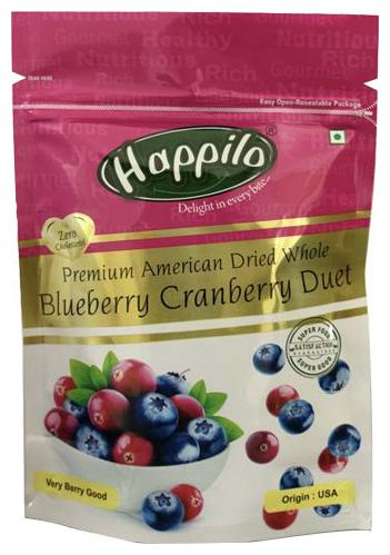 

Happilo Blueberry Cranberry Duet - Dried Whole Premium 200 g