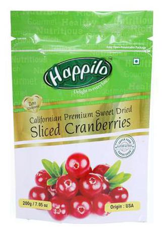 

Happilo Cranberries - Sweet Dried Sliced Californian Premium 200 g