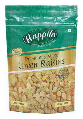 

Happilo Green Raisins - Premium Seedless 250 g