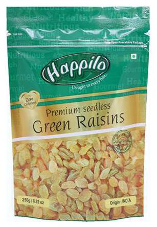 

Happilo Green Raisins - Premium Seedless 250 g