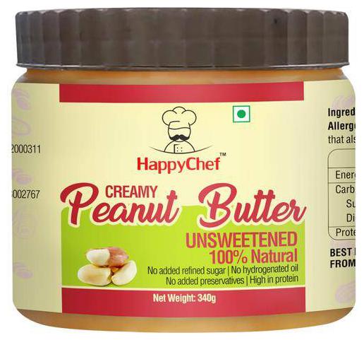 

Happy Chef Peanut Butter - Creamy 100 Natural Unsweetened 340 g