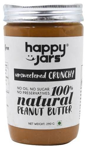 

Happy Jars 100 Natural Peanut Butter - Unsweetened Crunchy 290 g