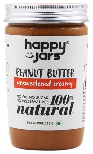 

Happy Jars 100 Natural Peanut Butter - Unsweetened Creamy 290 g