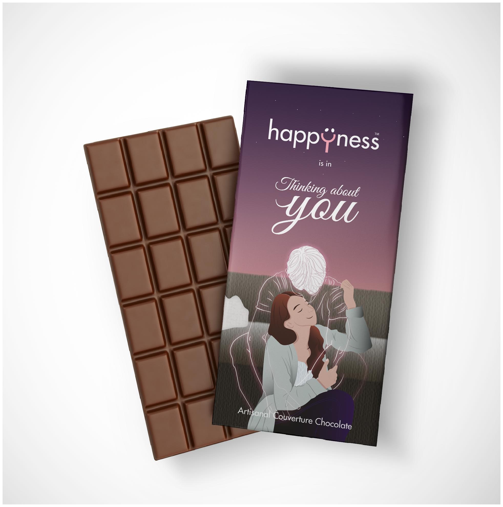 

Happyness is in Thinking about You Girl Artisanal Dark Chocolate 45 - 100g
