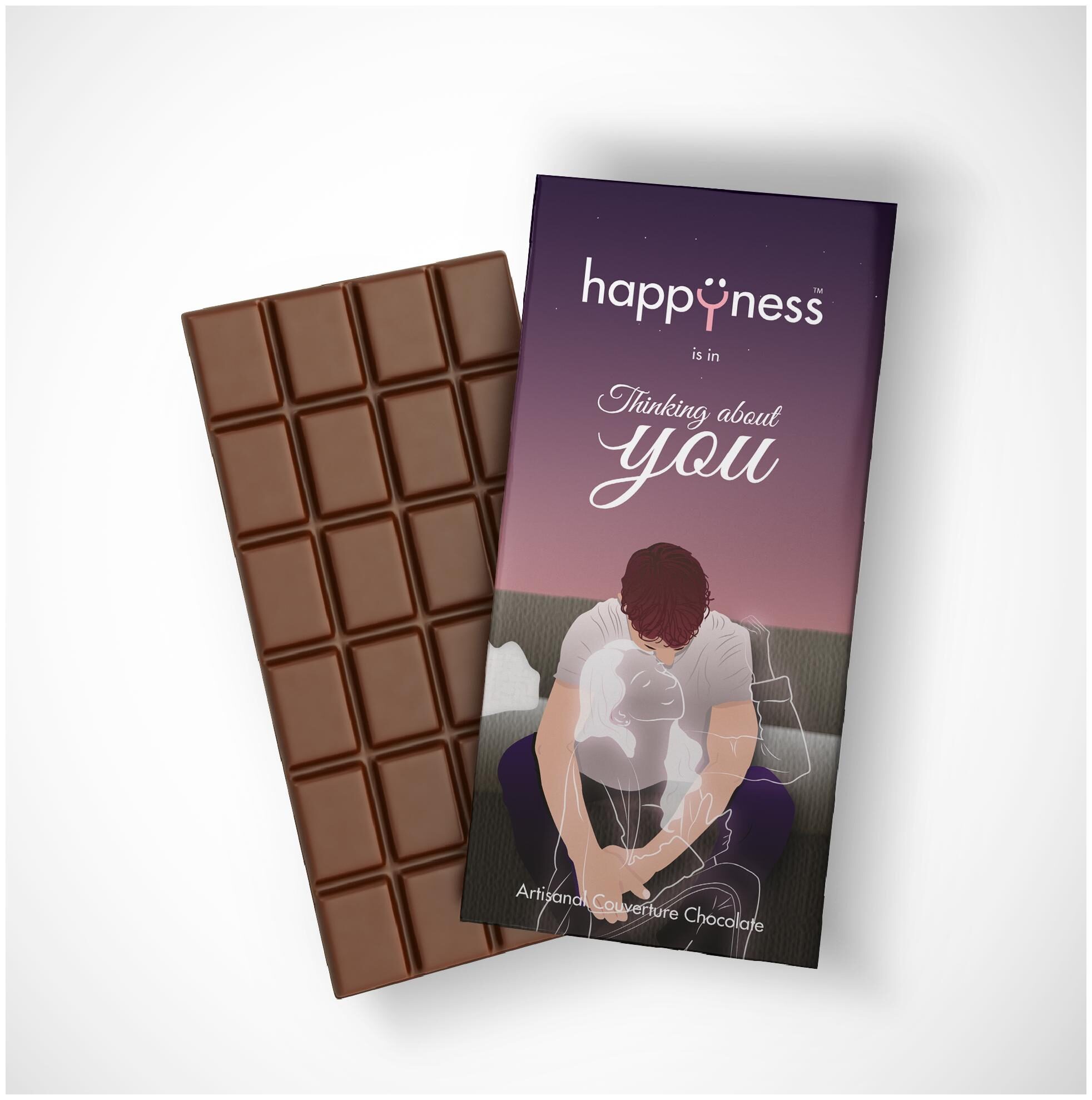 

Happyness is in Thinking about You Boy Artisanal Dark Chocolate 55 - 100g