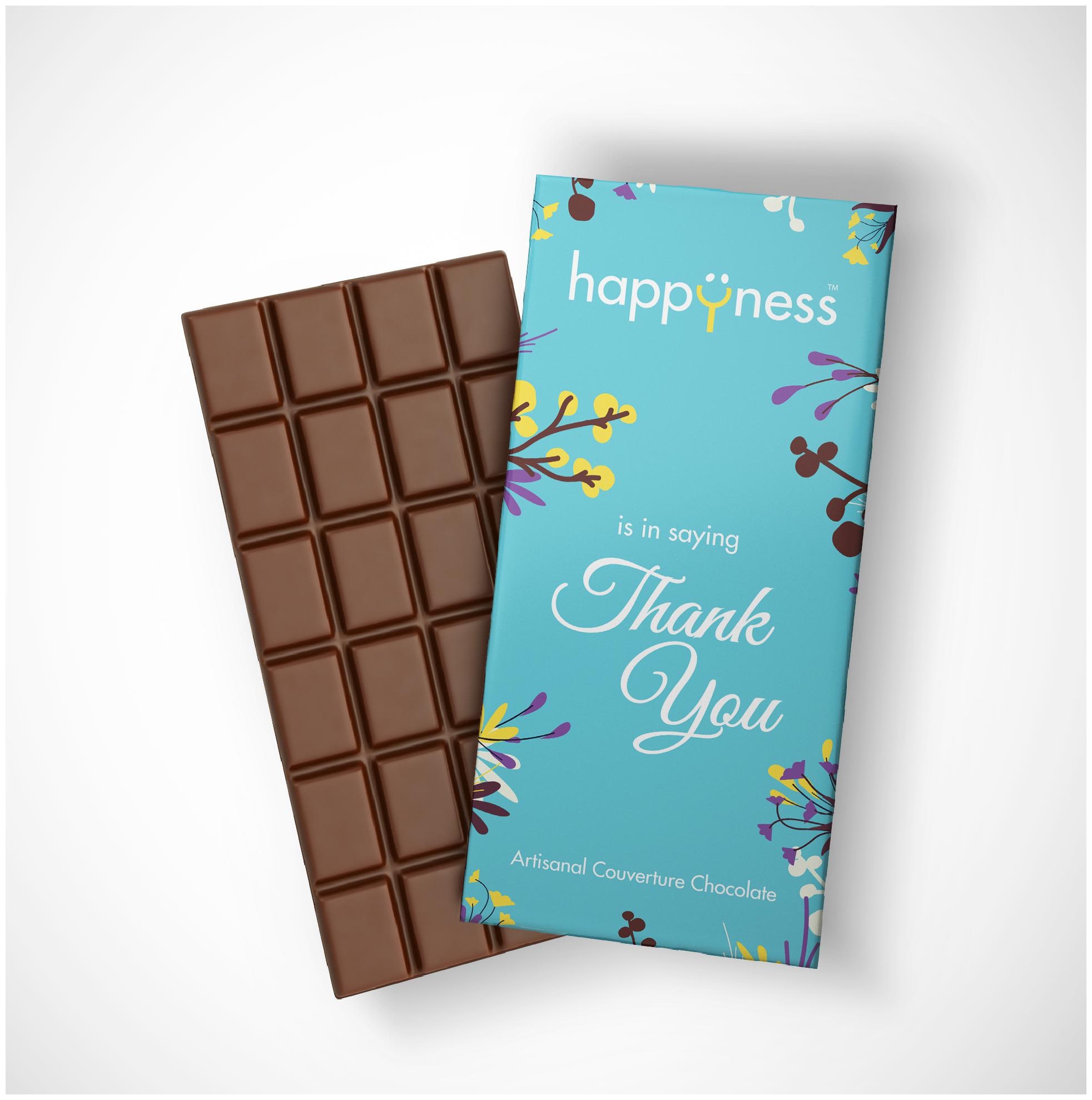 

Happyness is in saying Thank You Artisanal Dark Chocolate 70 - 100 g