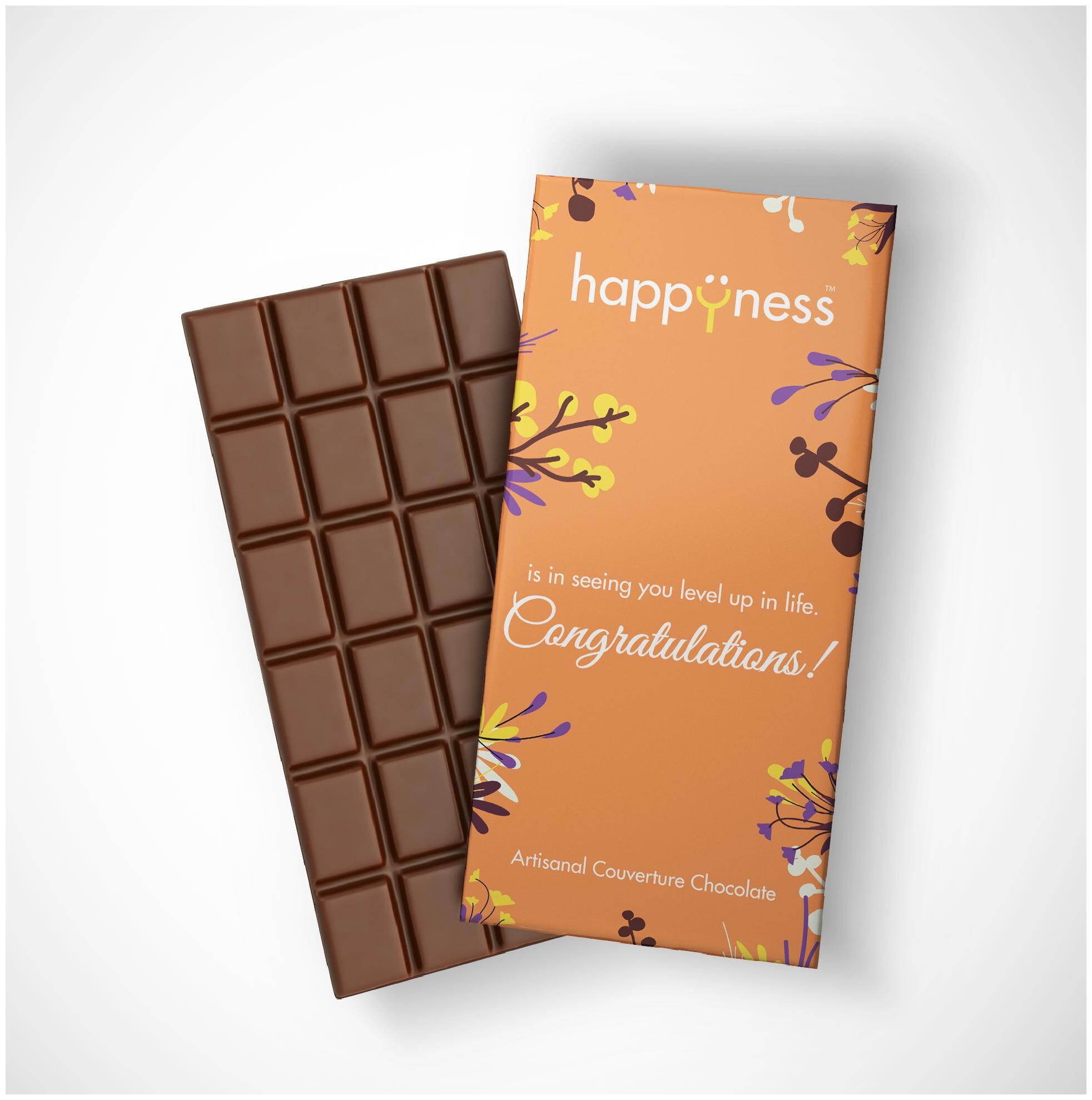 

Happyness is in Wishing Congratulations Artisanal Dark Chocolate 55 - 100g