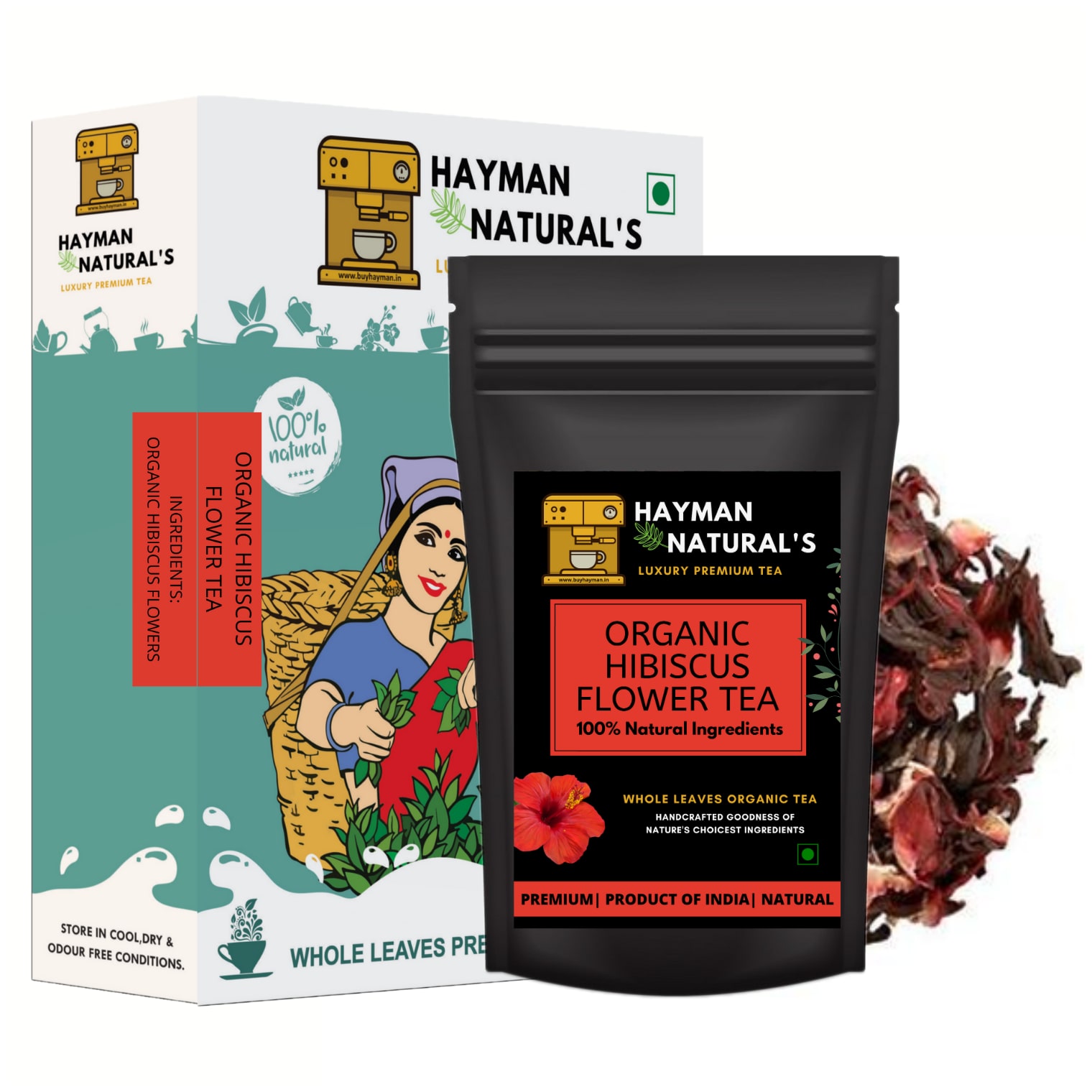 

HAYMAN NATURAL S Organic Habiscus Flower tea (82 Cups) for Controls Blood Sugar and Cholesterol-Caffeine free -100g