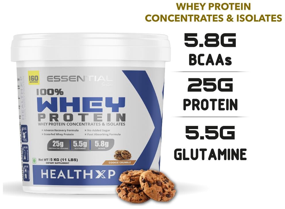 

HealthXP Essential Series 100 Whey Protein 5Kg - Cookie Crumble