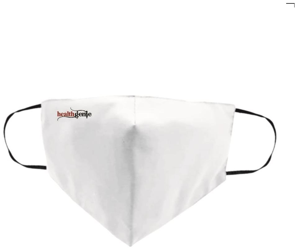

Healthgenie FM 101 Face Mask With Earloop Premium Quality Washable Reusable Double Layered Cloth - White Color (Pack of 3)