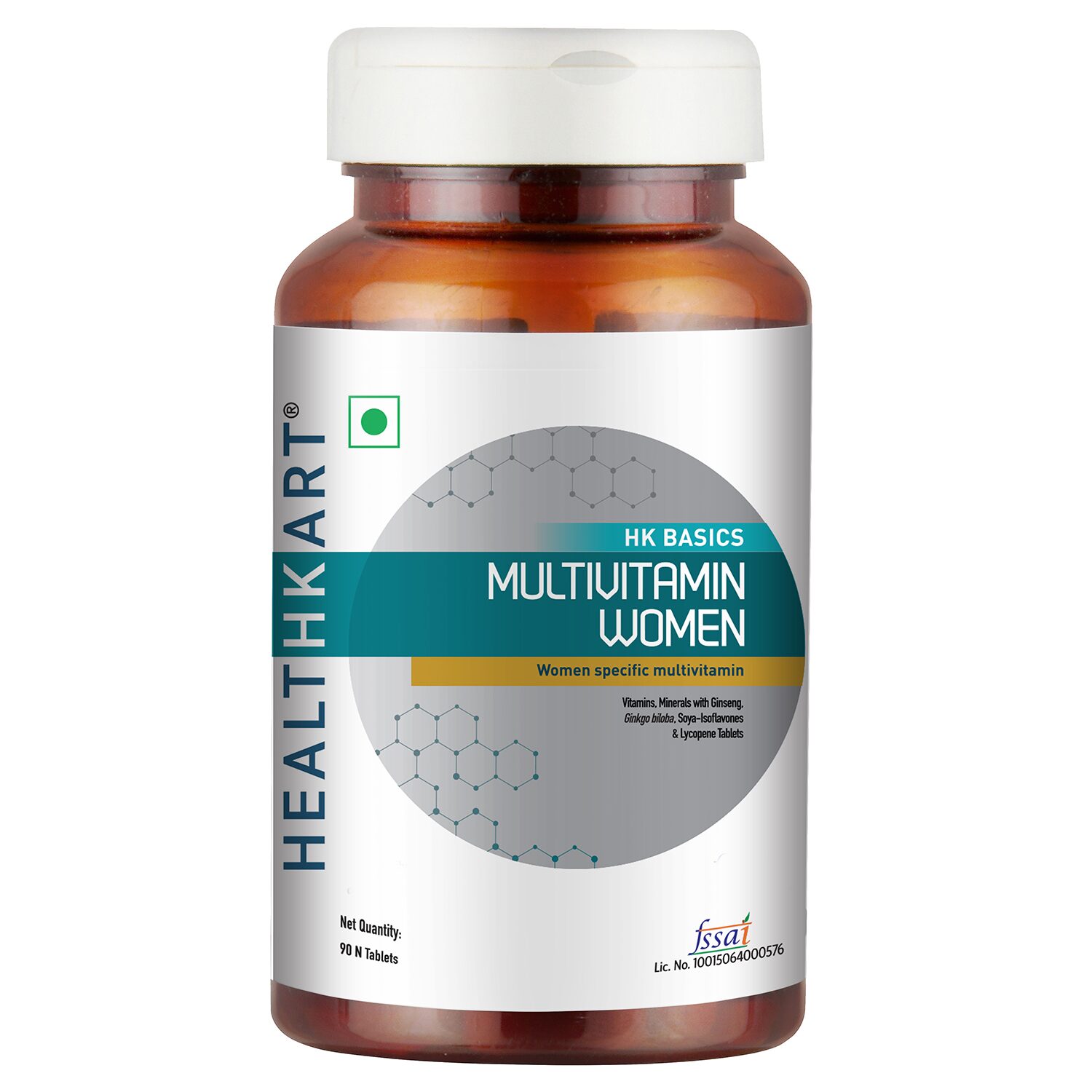 

HealthKart Multivitamin Women with Ginseng Ginkgo Biloba Soya-Isoflavones Lycopene 90 tablet(s) Unflavoured