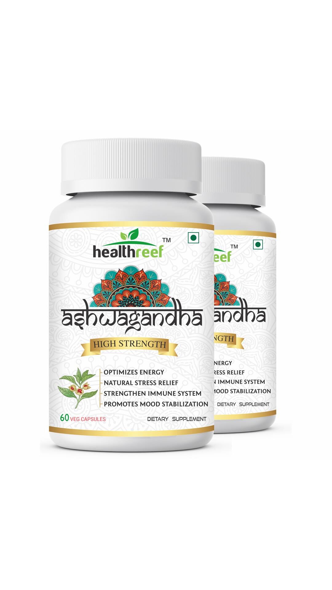 

Healthreef High Strength Ashwagandha Extract 60 Capsules (Pack of 2)