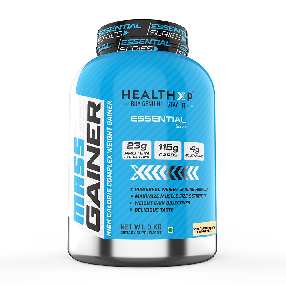 

HealthXP Mass Gainer Protein 3kg Strawberry Banana (Pack Of 1)