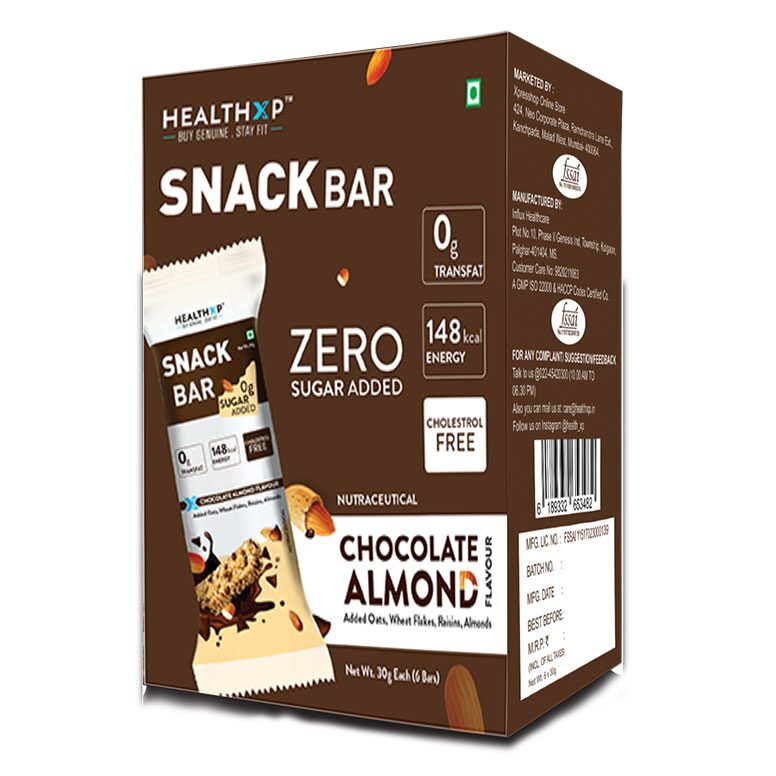 

Healthxp Snack bar Chocolate Almond 30g ( Pack of 6 )