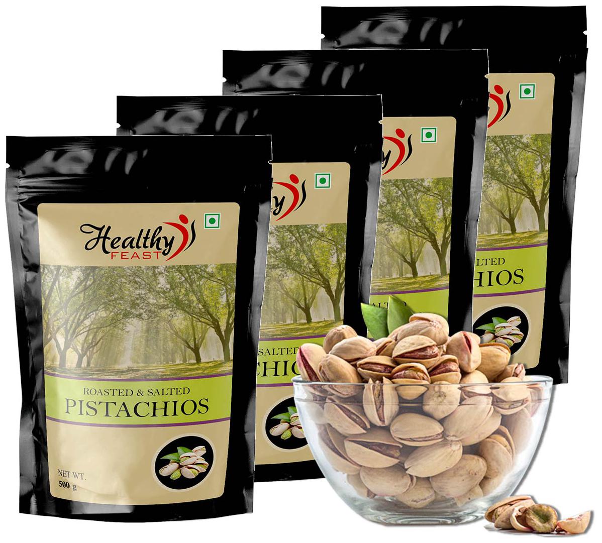 

Healthy Feast Roasted Salted Pistachios 1kg ( 250gm X 4)