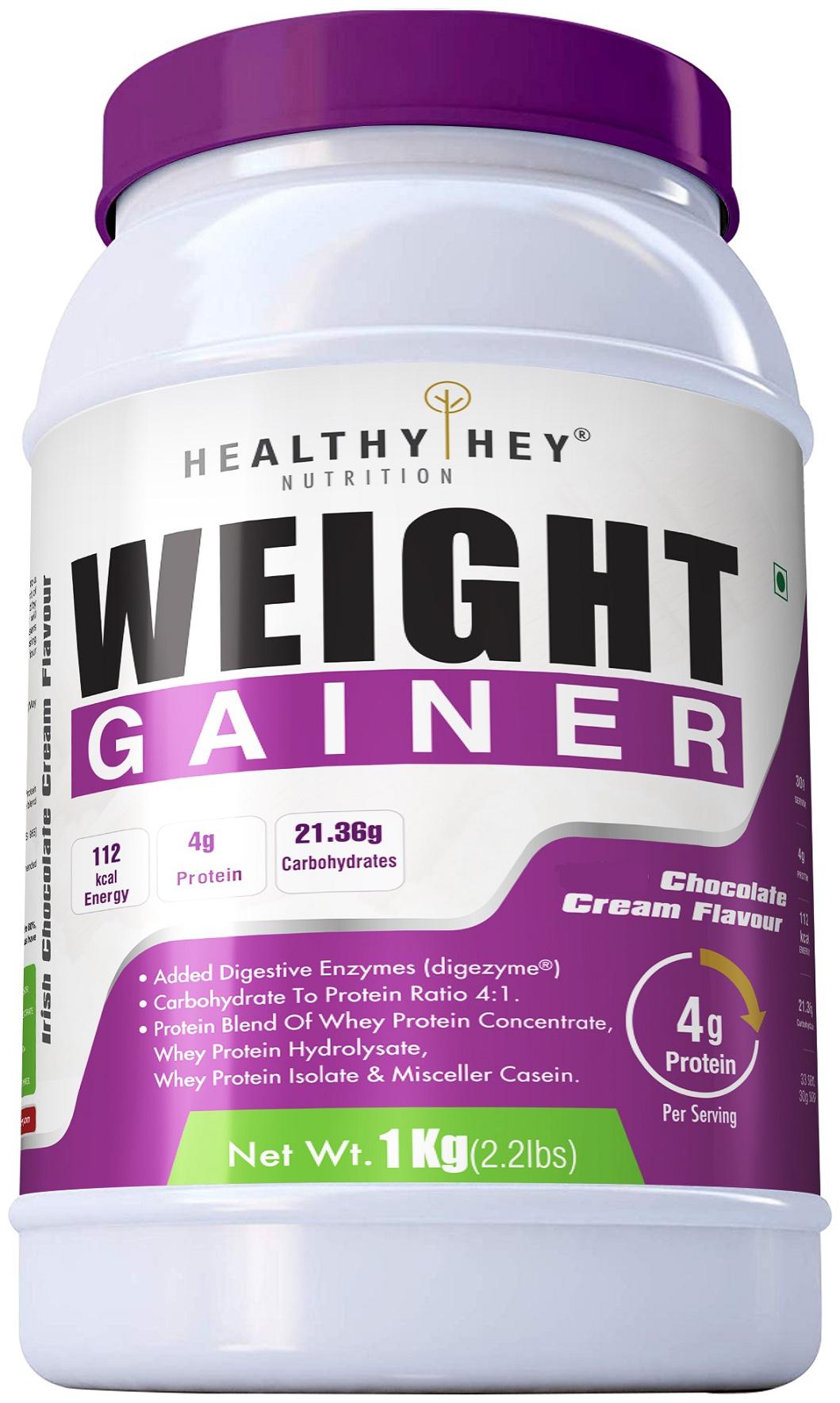 

HealthyHey Nutrition Weight Gainer with Complex Protein Mix Sugar Free -1 kg (Pack of 1)