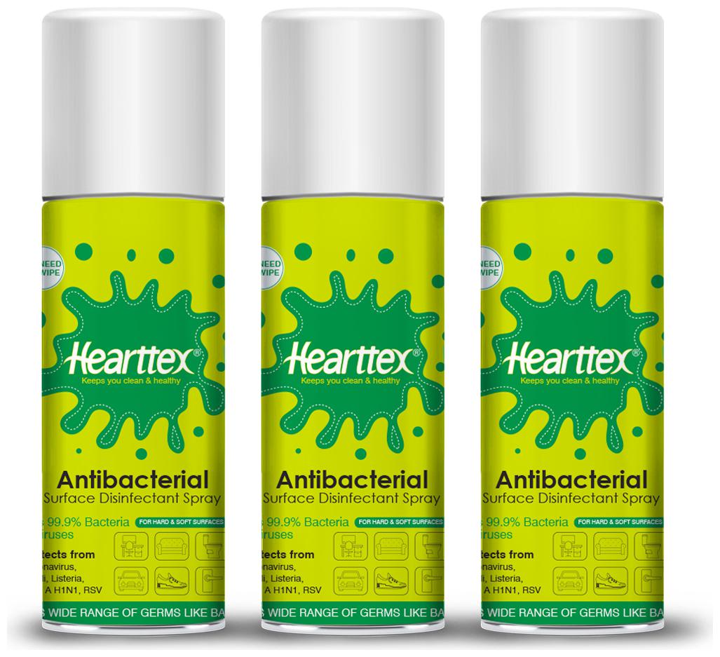 

Hearttex Combo of 3 Anti Bacterial Surface Disinfectant Spray 500 ml (Pack Of 3)