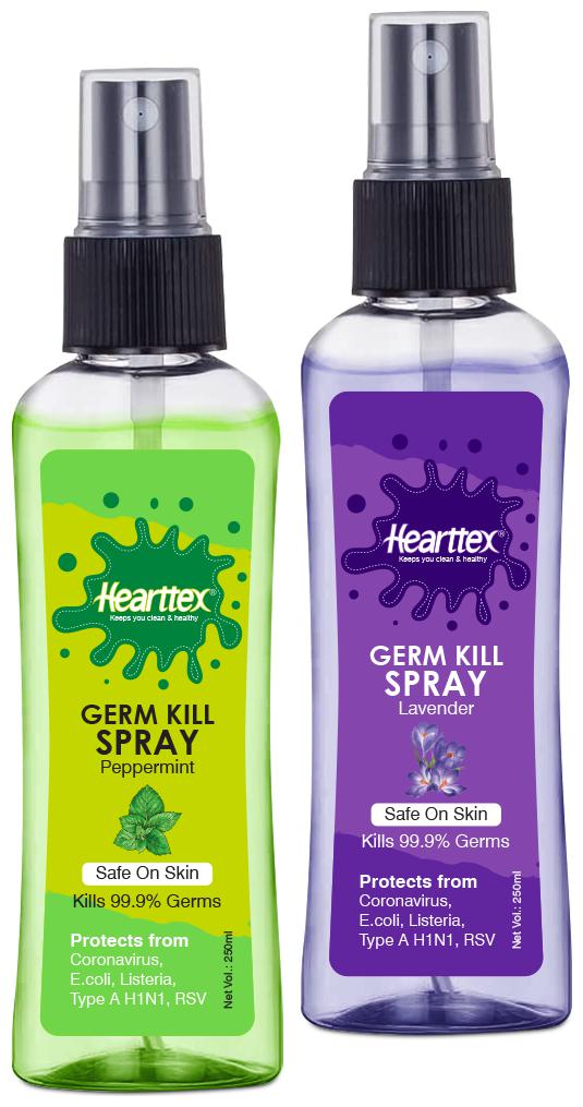 

Hearttex Germ Kill Spray Mutiflavour HT1016 250 ml Pack of 2