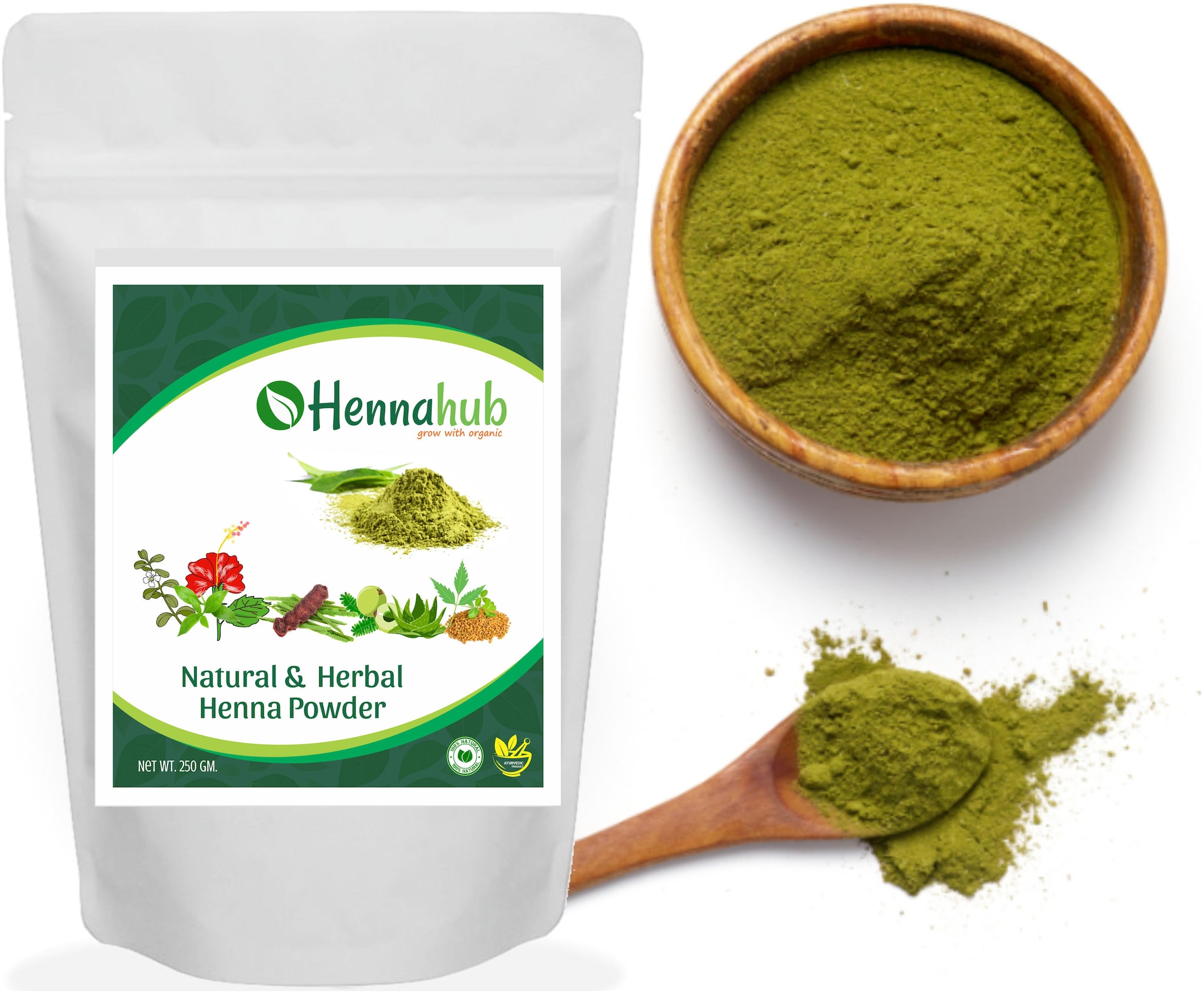

HENNAHUB Fresh HERBAL Henna Powder 100 Pure Mehandi with Herbs 250 g