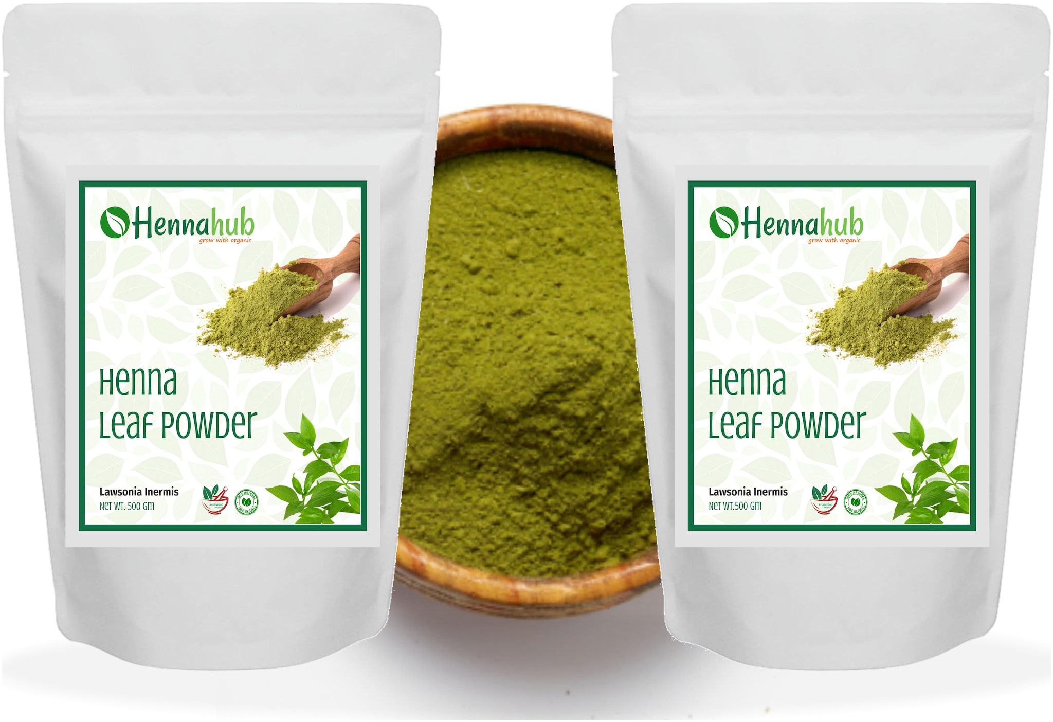 

HENNAHUB Fresh Natural Henna Leaves Powder Mehnadi 500g each (Pack Of 2)
