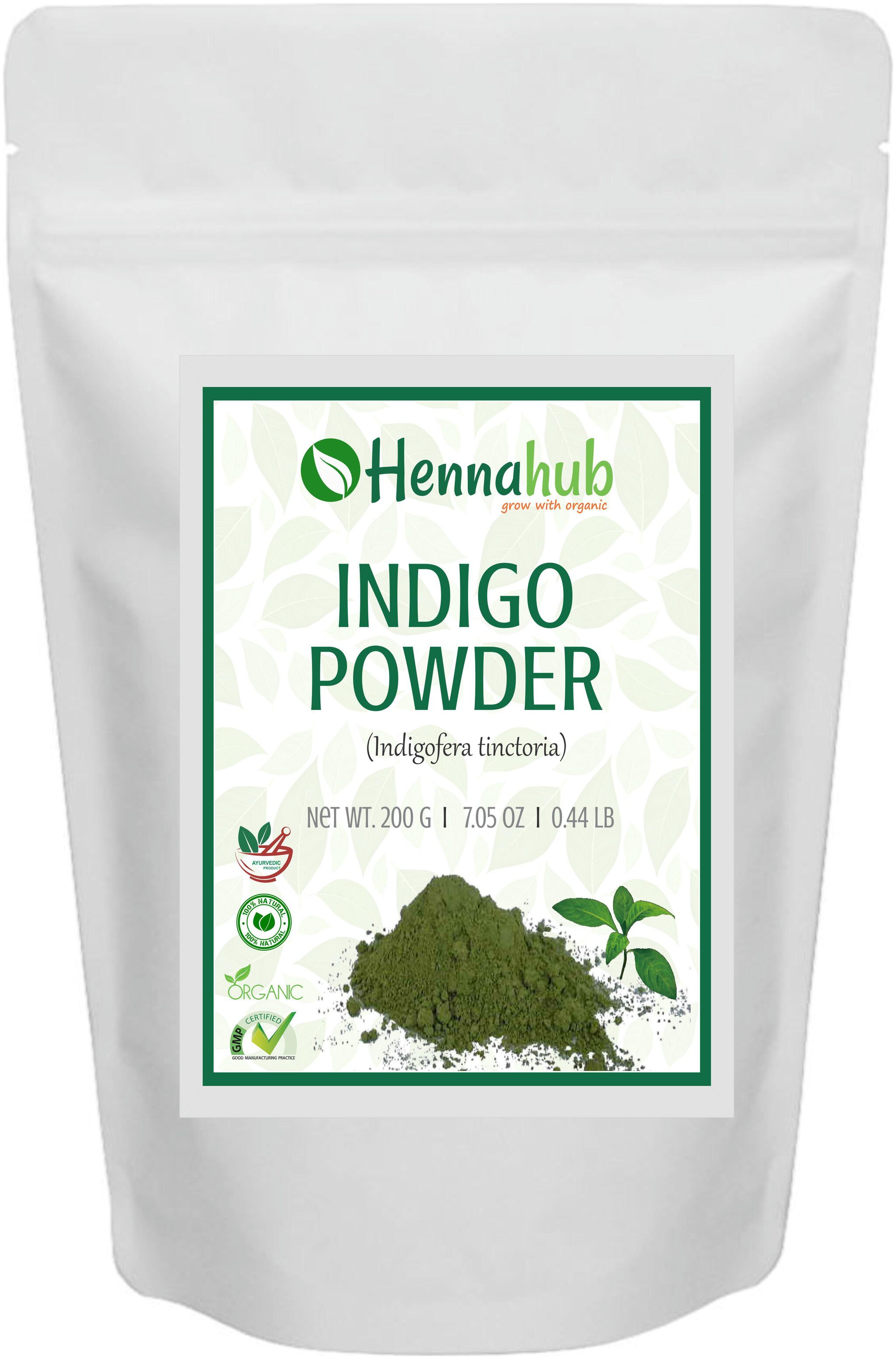 

HENNAHUB Natural Indigo Powder for Hair Natural Organic Leaves Herbs Hair Strengthening Conditioning