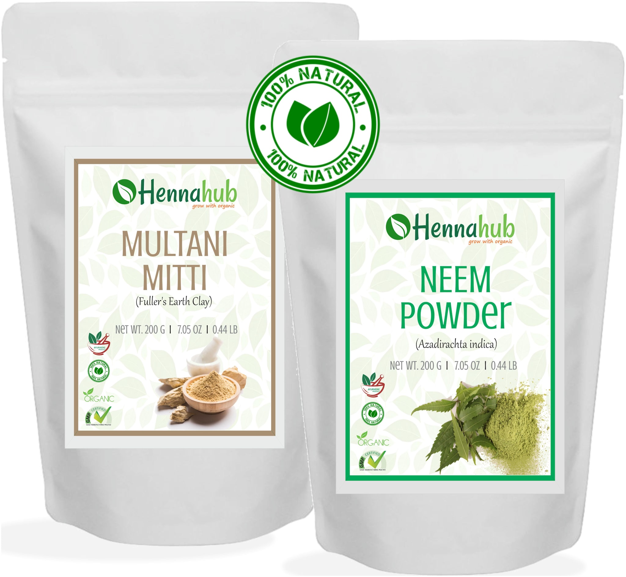 

Hennahub Natural Pure Multani Mitti (Fuller S Earth) With Neem For Face Pack 200g Each