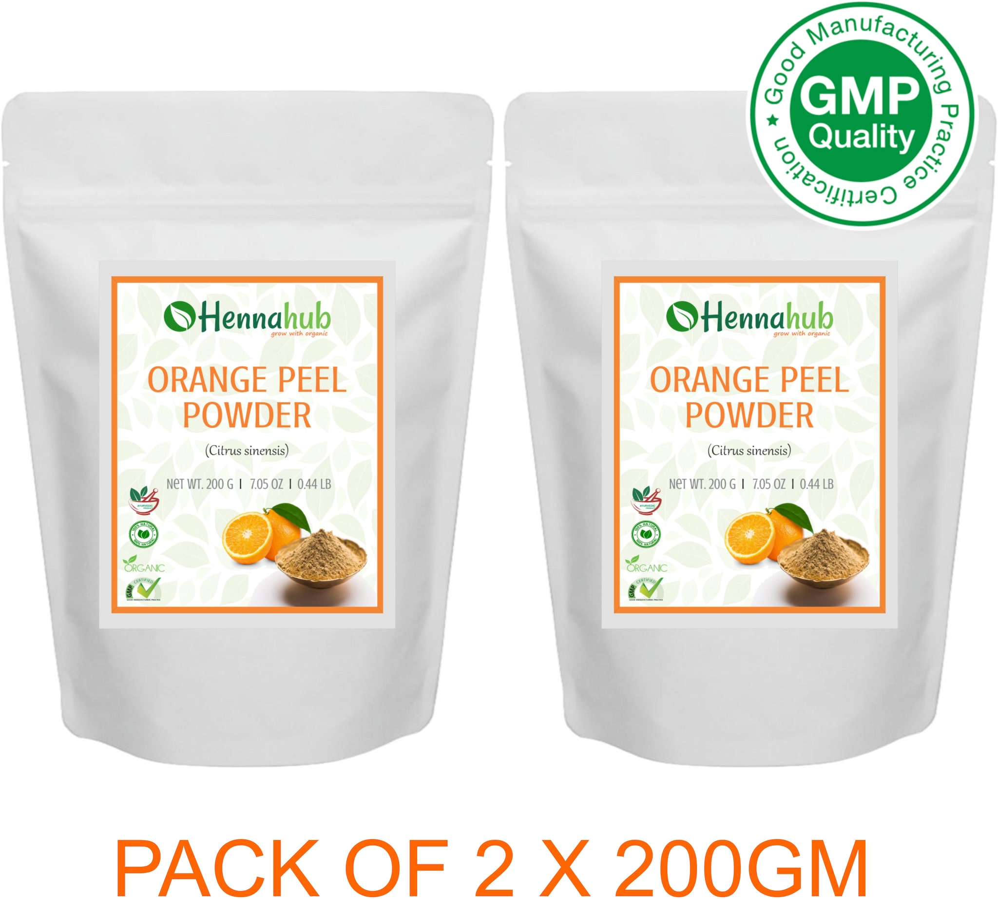 

Hennahub Natural Orange Peel Podwer For Face And Skin Care 200g X 2